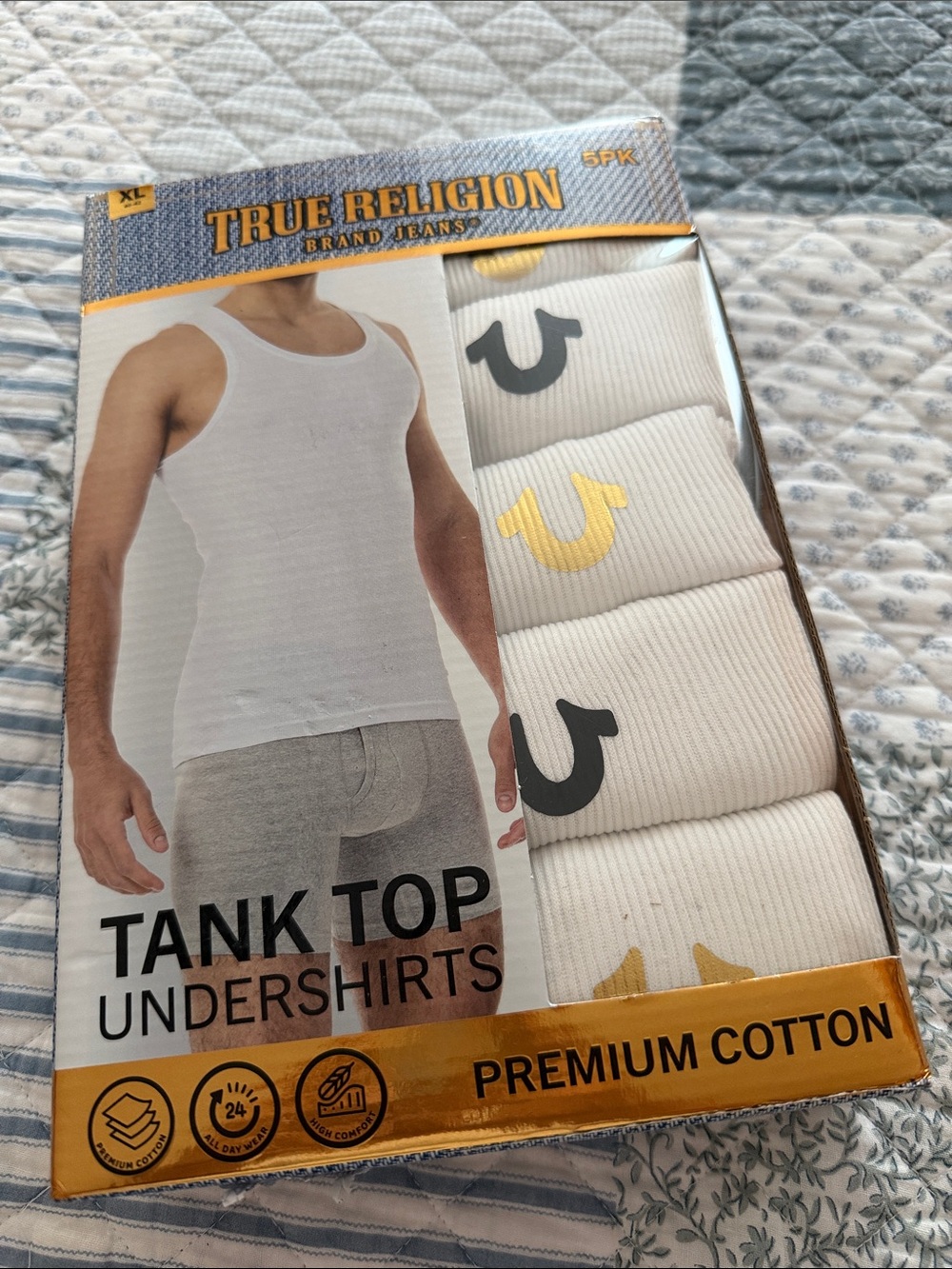 True Religion White Tank Top Undershirts XL